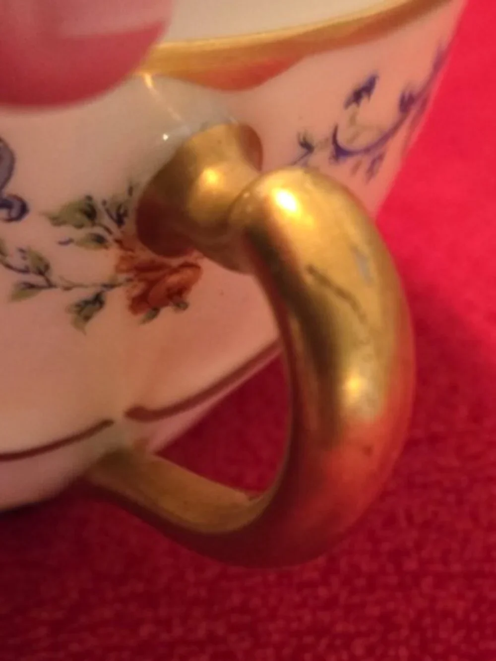 Haviland Limoges France Symphony Set of 5 Cup & Saucer Floral Garland Gold Trim